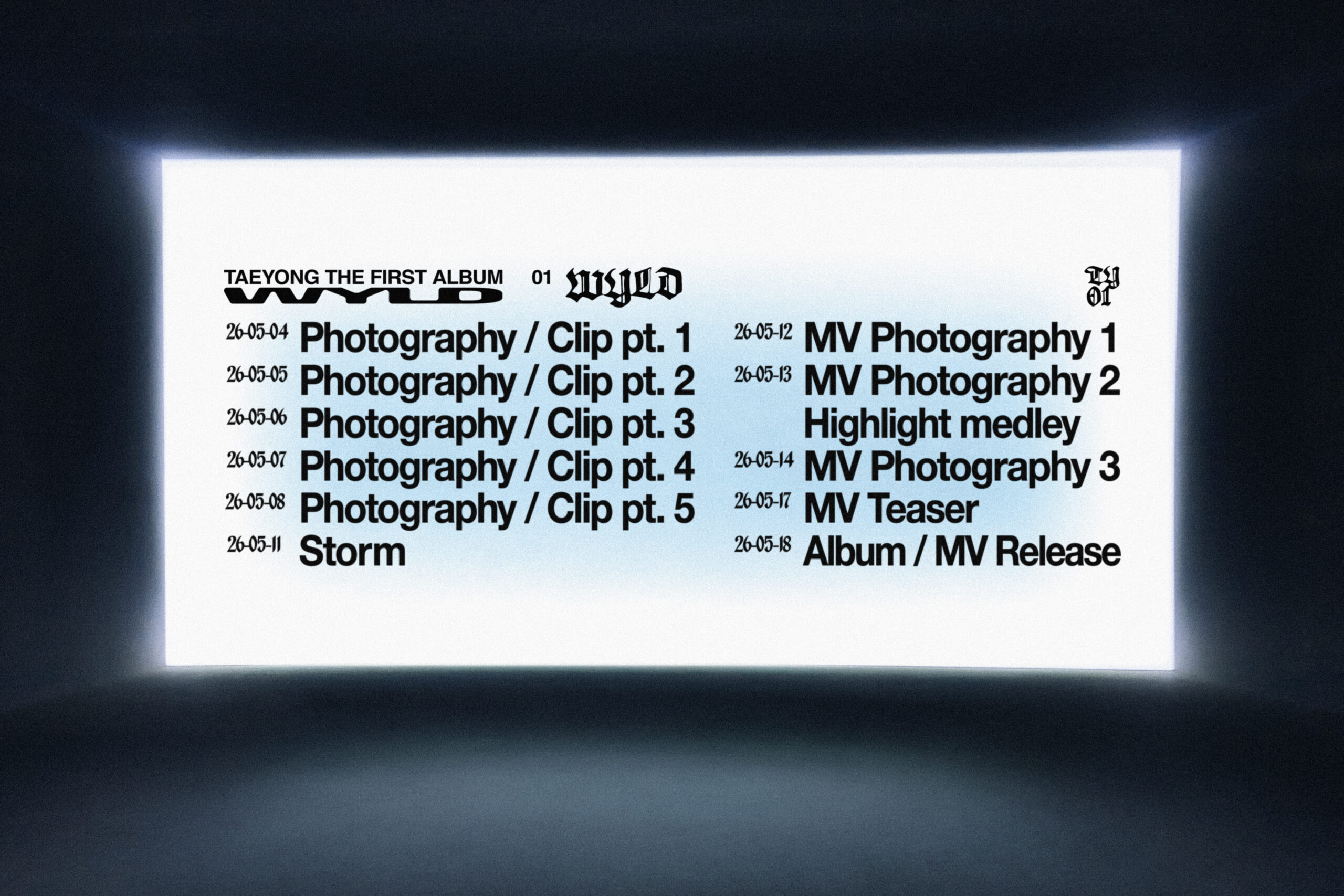 WYLD ALBUM SCHEDULE
